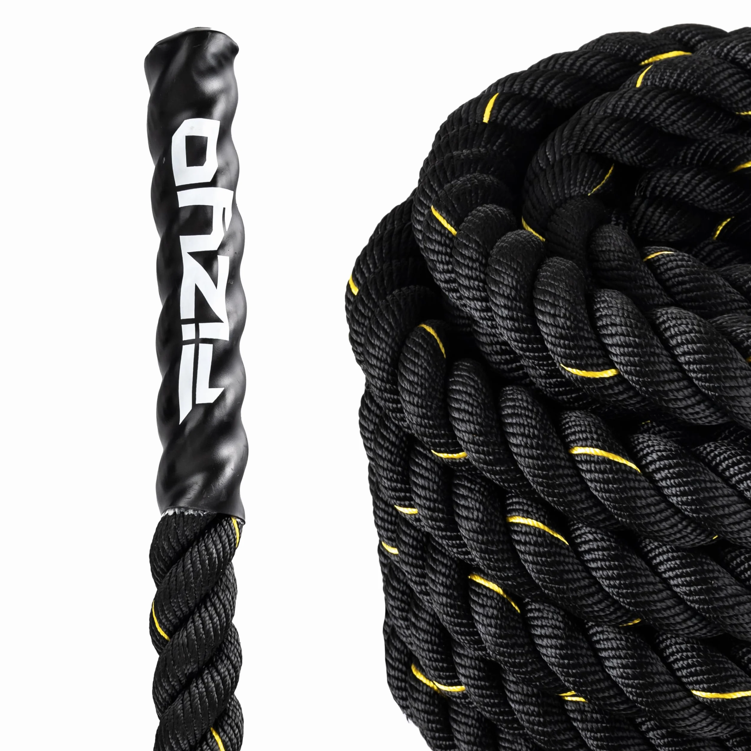 FIZYO Battle Rope – Corda da Allenamento Robusta per Functional Training, Cross Training, Forza e Resistenza – Diametro 3,8 cm, Costruzione a 3 Fili – Home Gym & Outdoor (9m)