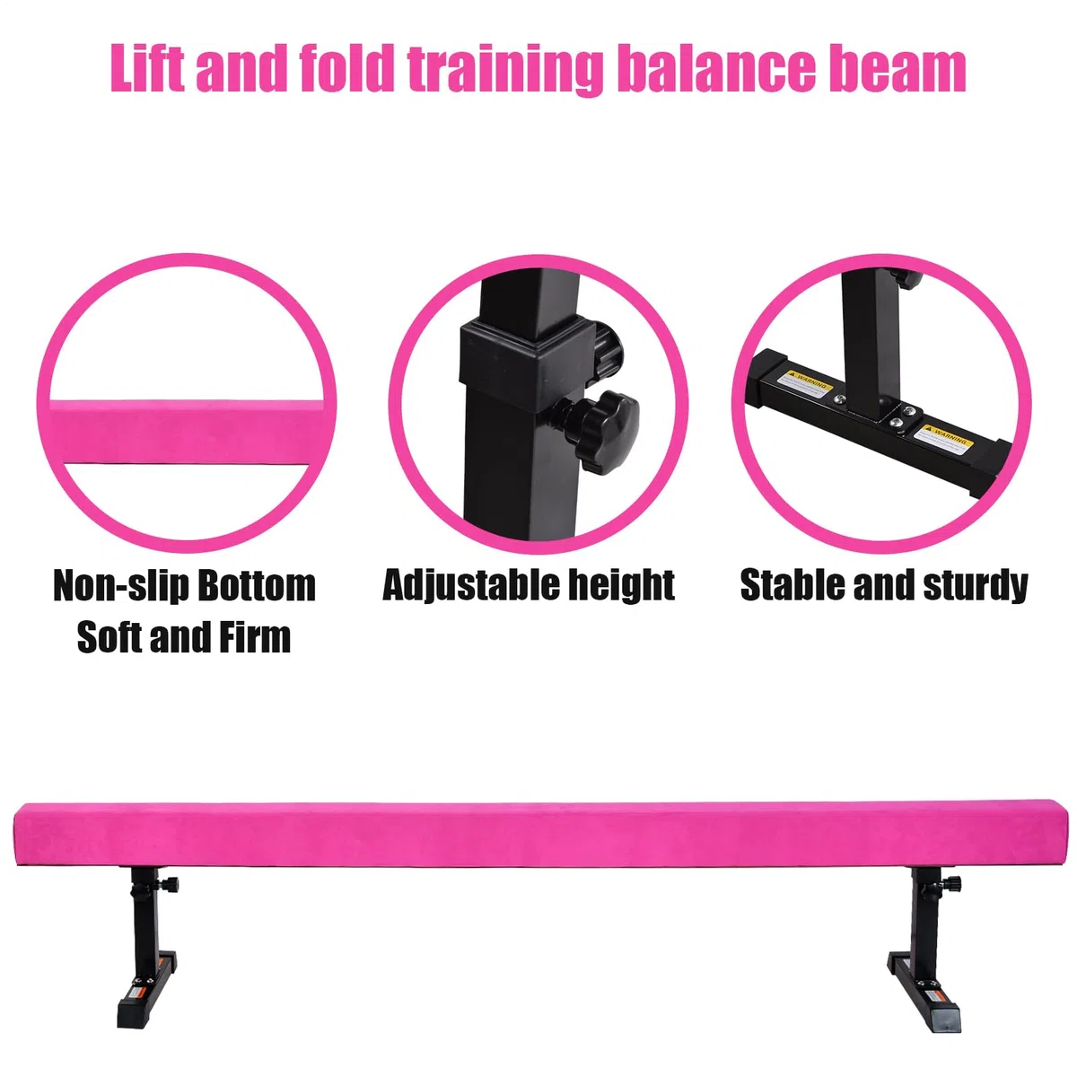 Trave Di Equilibrio Per Bambini, Trave Di Equilibrio Per La Casa, Trave Di Equilibrio Regolabile In Altezza, Trave Di Equilibrio Per Ginnastica 180 Cm, Regolabile In 5 Altezze