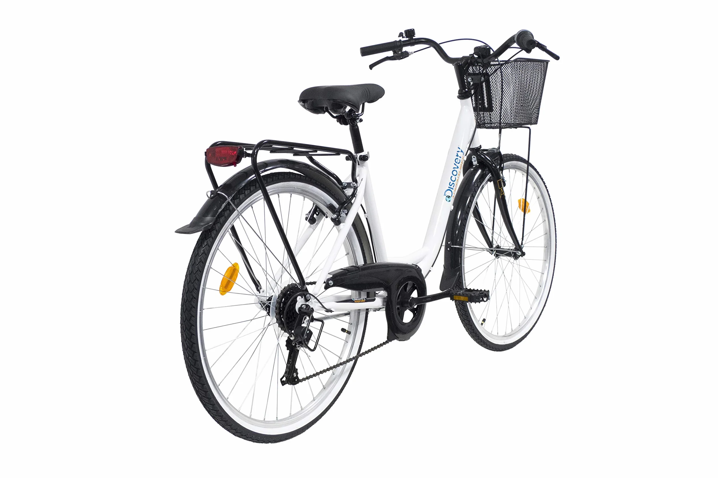 Discovery City Bicicletta Donna, Con campanello e cestino sul davanti, Bianco (White), Dimensioni della ruota 26 Pollici