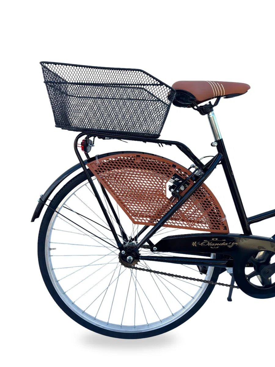 MADICKS Bicicletta Donna da Passeggio Olanda Misura 26 Bici da città Vintage retrò con Cestino anteriore e posteriore Nero