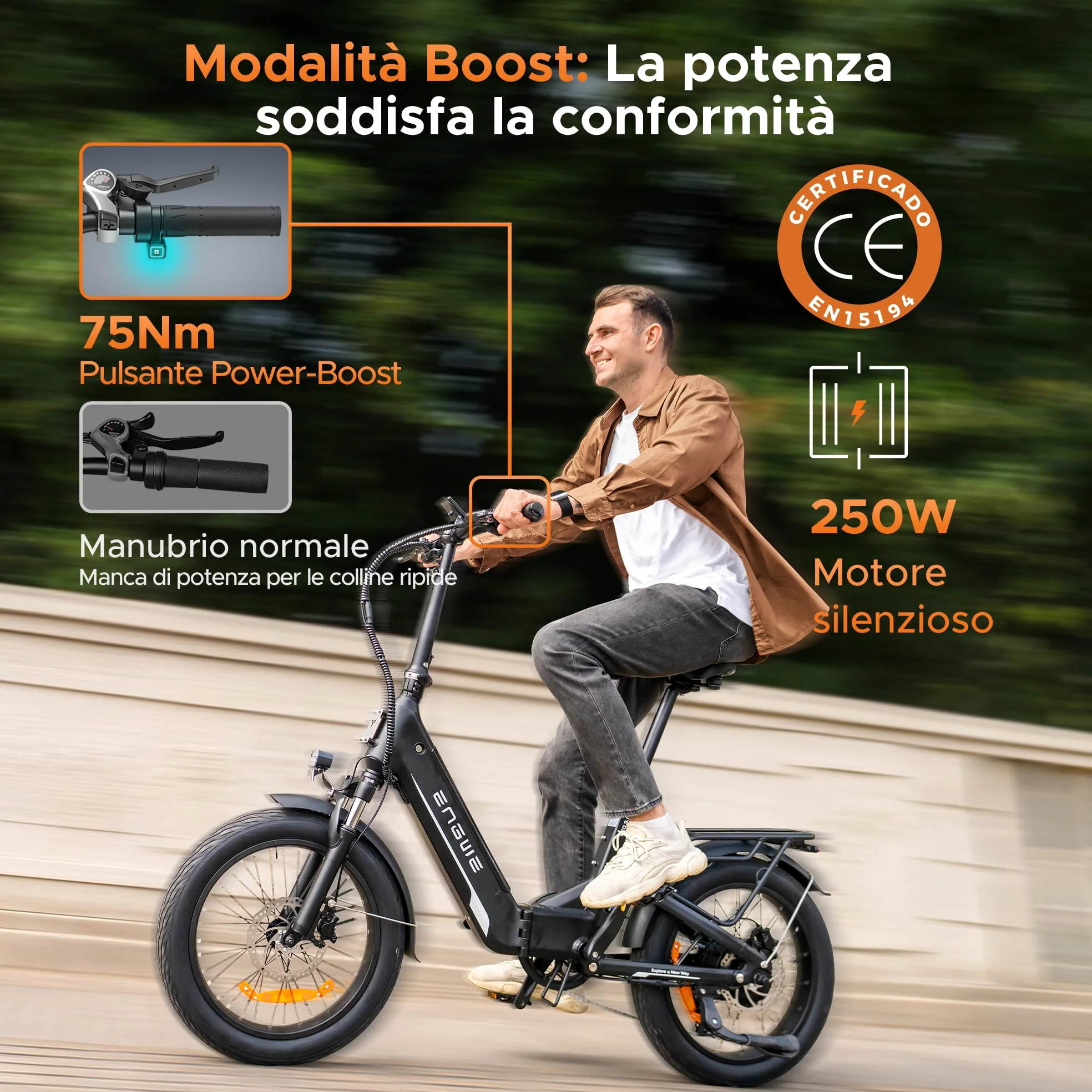 ENGWE L20 3.0 Boost Bici Elettrica, Dotata di Connettività Bluetooth e APP, 2 Ore di Carica Completa e 48V 13.5Ah Batteria Nascosta Fino a 135KM, Sensore di Coppia e Freni Idraulici