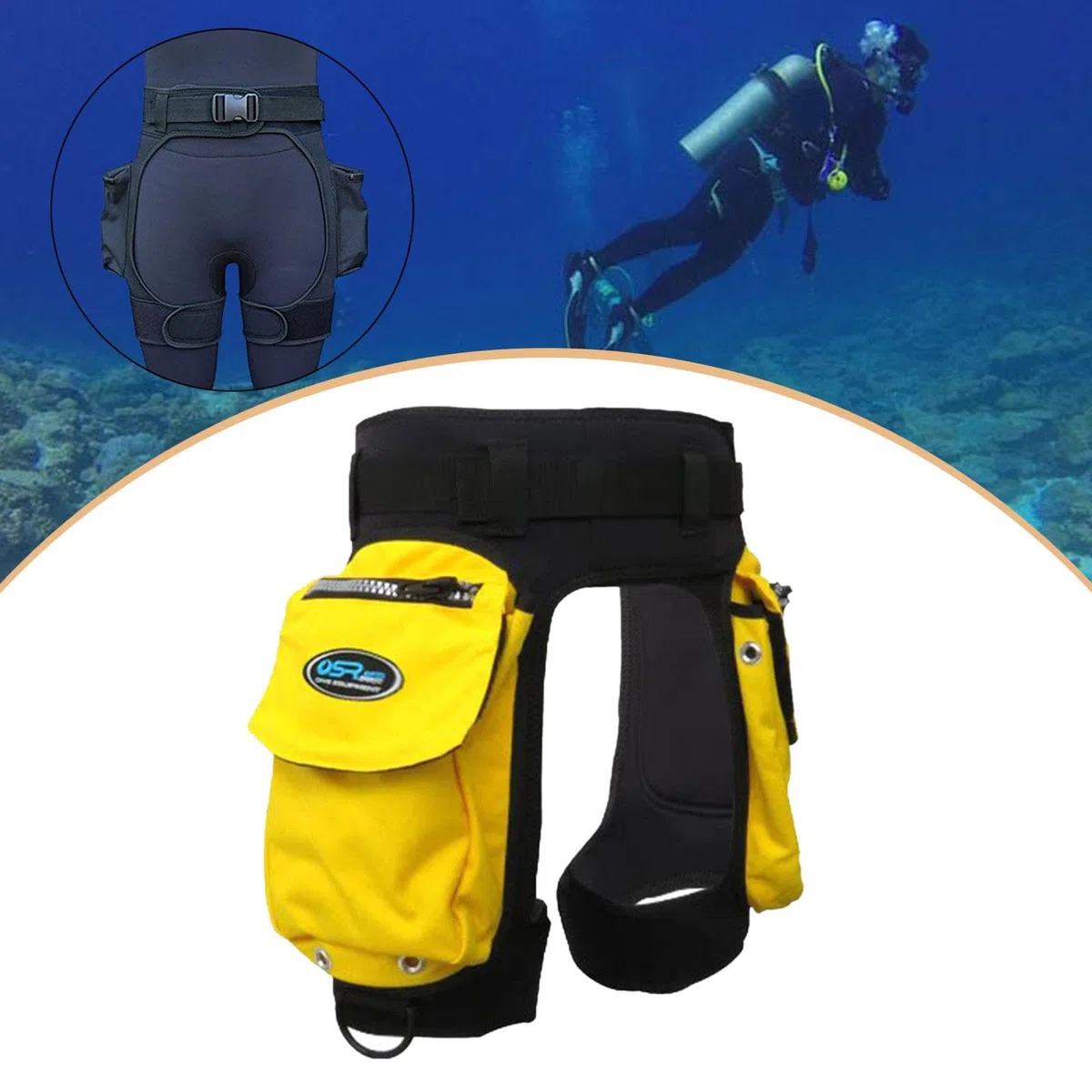 Shorts Tecnici da Immersione Subacquea Uomo, Pantaloncini Muta Neoprene Tasche Ampie, Cintura Regolabile Chiusura Rapida per attività Immersione