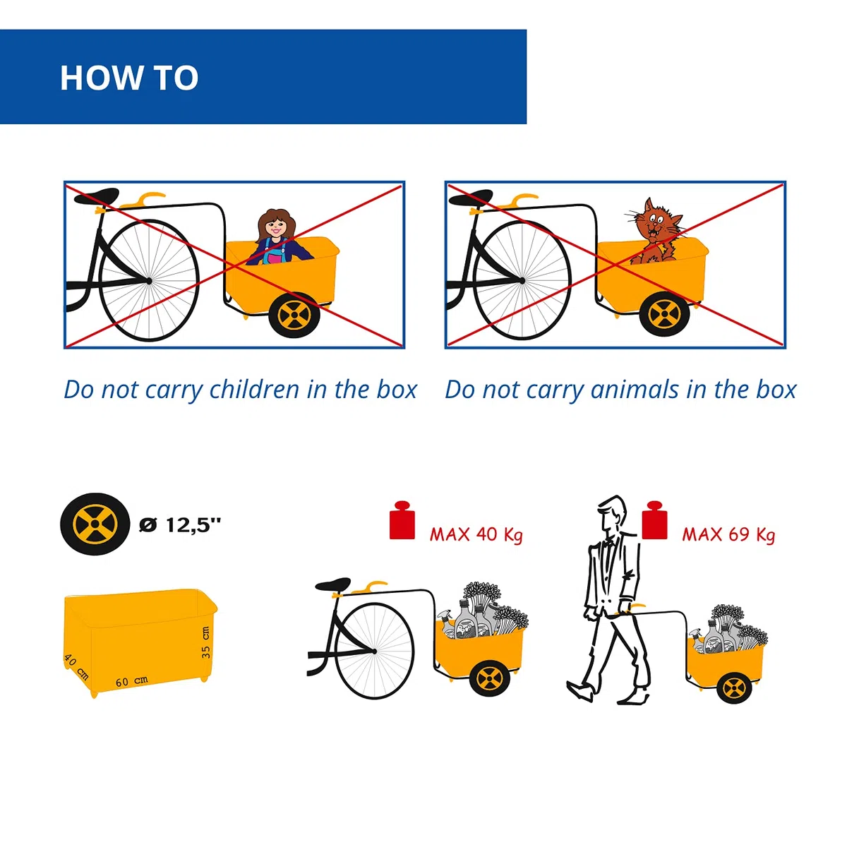 b bellelli Eco Trailer - Rimorchio per Biciclette e Carrello Manuale