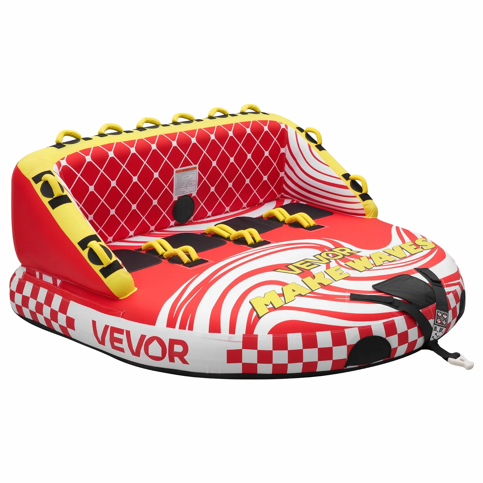 VEVOR Tubo Gommone Gonfiabile Trainabile per Mare Giochi Acquatici, Tubo Gonfiabile Trainabile Capienza ca. 4 Persone Carico Max. 308 kg, Gommone a Divano per Barche Gioco d'Acqua Copertura in Nylon
