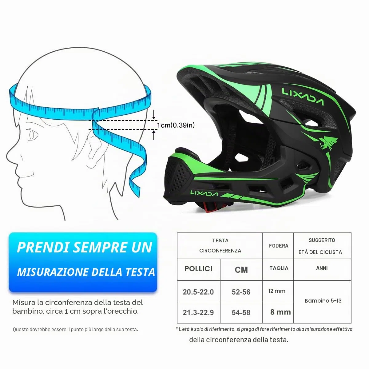 Lixada Casco Integrale per Bambini, Rimovibile per Bambini Ragazzi Ragazze Casco Protettivo per Ciclismo Skateboard Pattinaggio 52-56 cm