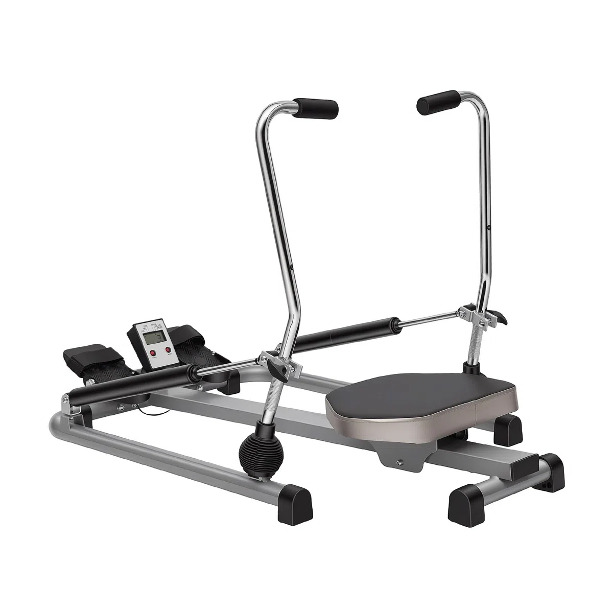 Vogatore per casa a 360°, pieghevole, monitor LCD fino a 120 kg, con sedile morbido per allenamento cardio e forza