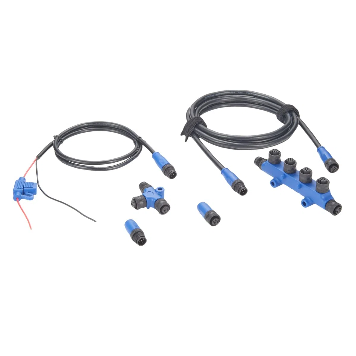 NMEA 2000 N2K Starter Kit, Marine Grade Backbone Drop Cable, connettore T, 4 porte, terminatori, cavo di alimentazione con fusibile per Lowrance, Simrad, Garmin (kit 2)