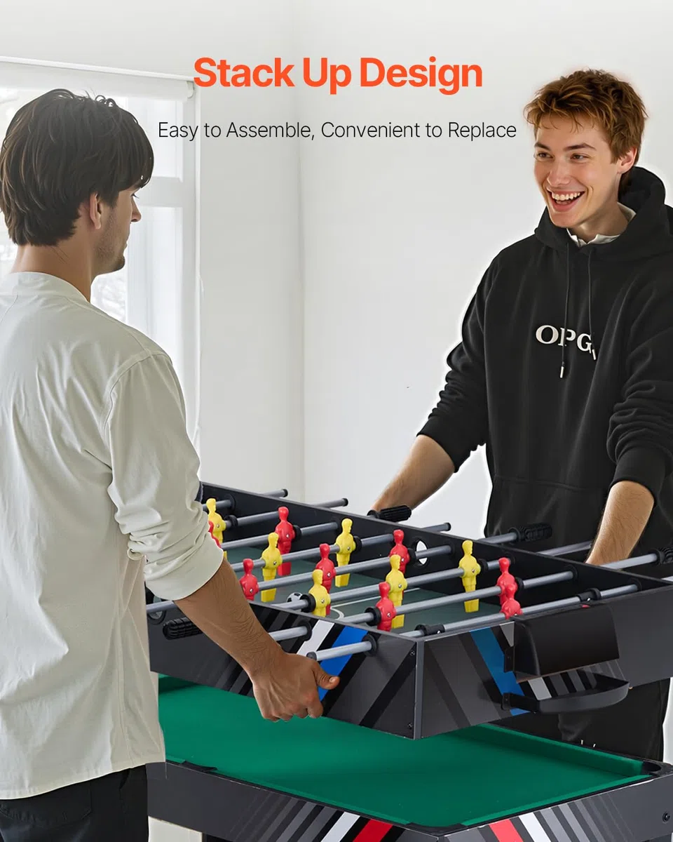 VEVOR Set Combo Tavolo da Gioco, 121,9 cm Aria Hockey Tavolo, Multi Combinazione Tavolo con Aria Hockey Pool Billiard Ping Pong, per Famiglia Sala Giochi Ufficio con Accessori Abbondanti