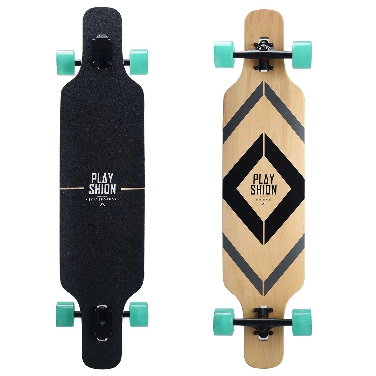 Playshion 39" Longboard, Drop-Through Freestyle Skateboard Cruiser