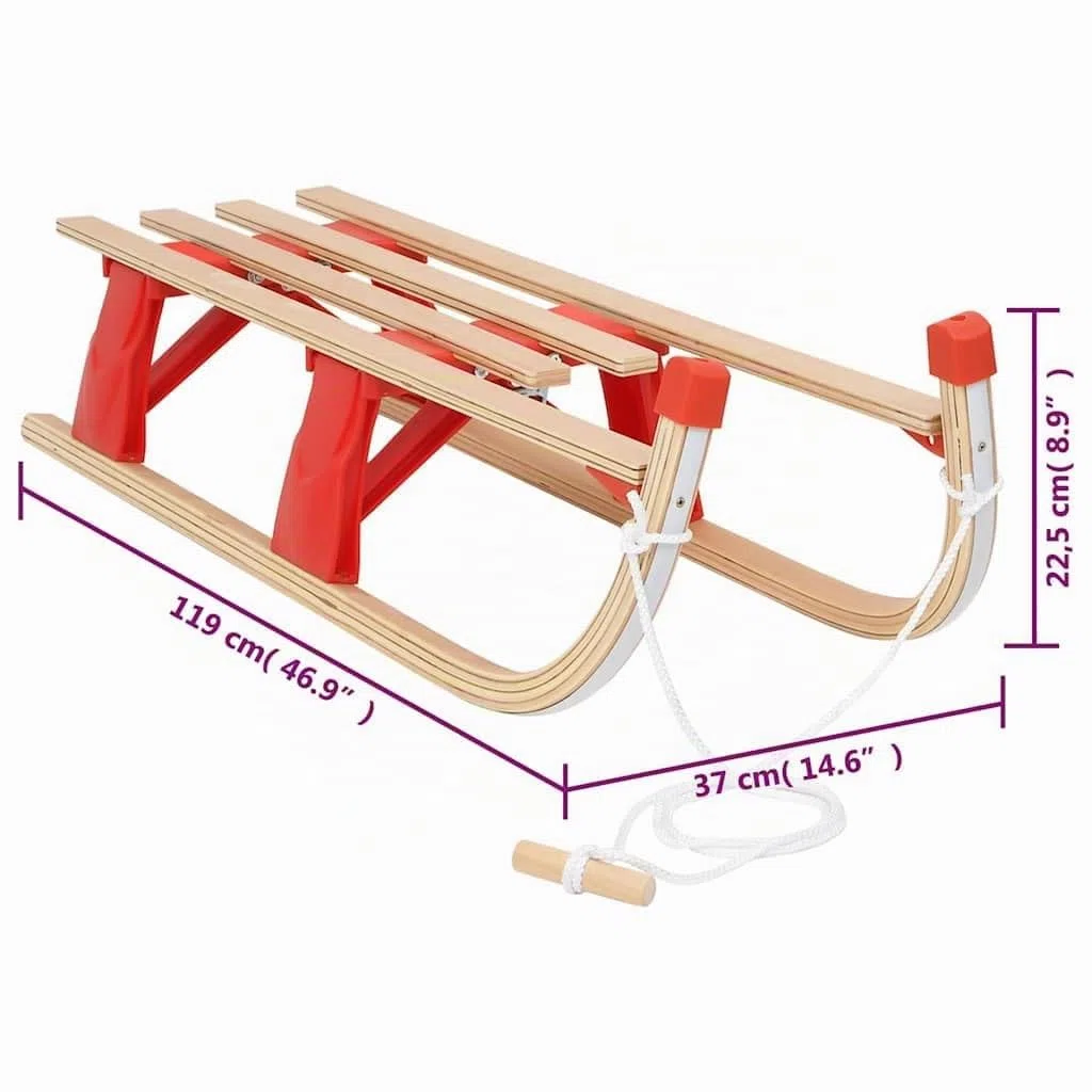 vidaXL Slitta Pieghevole in Legno 110 cm