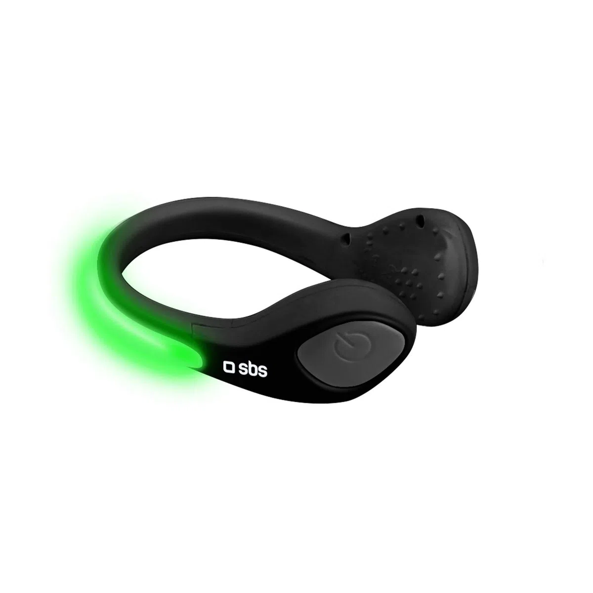 SBS Luce di sicurezza per scarpe da corsa, luce verde intermittente o fissa, adatta per running e jogging di sera