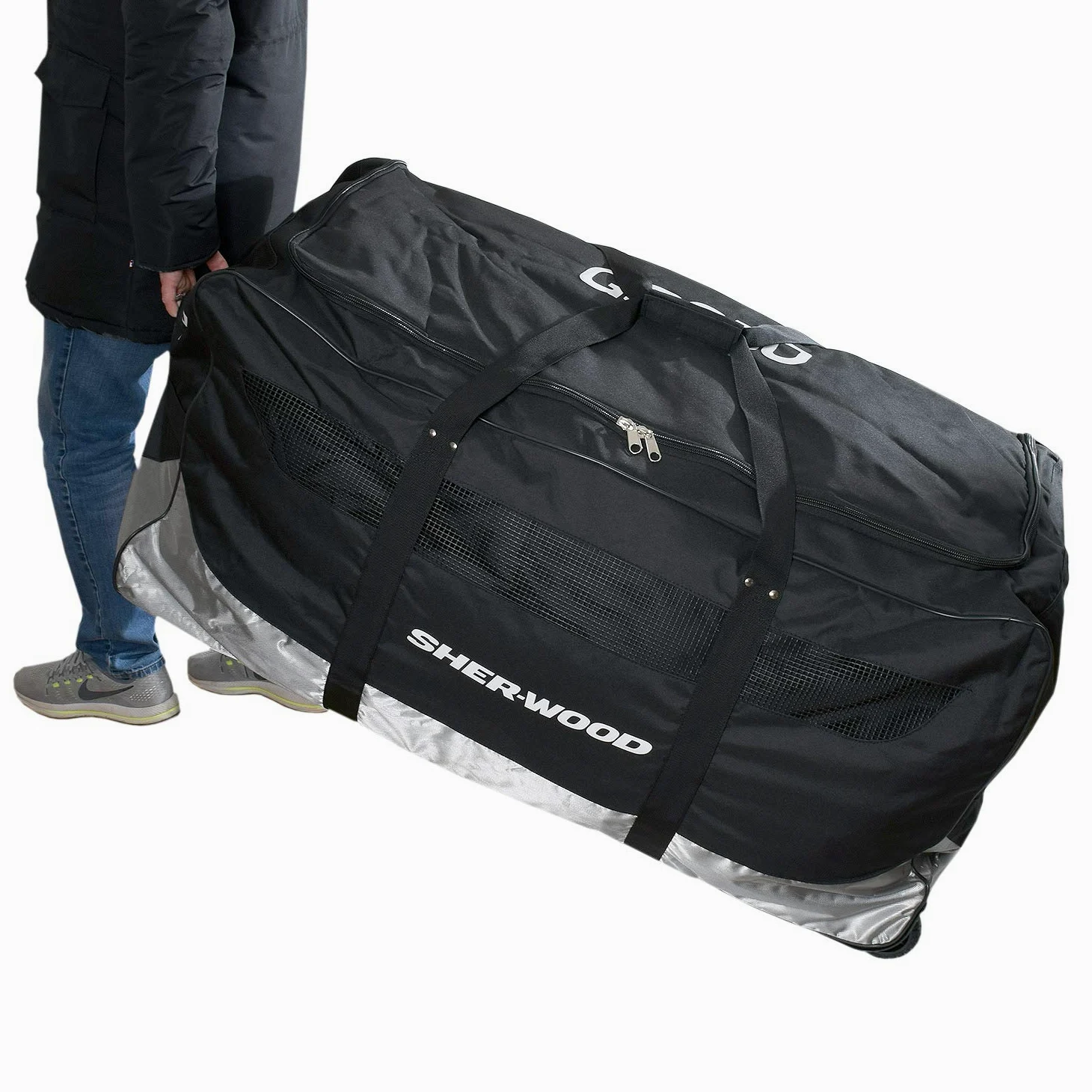 SHER-WOOD SL800 Goalie Wheel Bag - 111 x 56 x 55 cm, Farbe:schwarz
