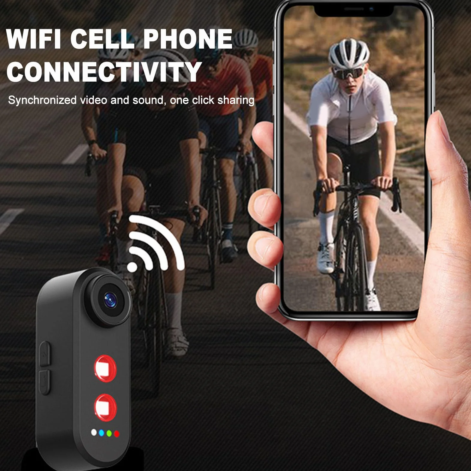 SENECESLI Vista Posteriore in Bici con Luce di Coda, Registratore Ciclistico da 1080p con Batteria Ricaricabile da 5000 MAh per Mountain Bike, Bici E (32G)