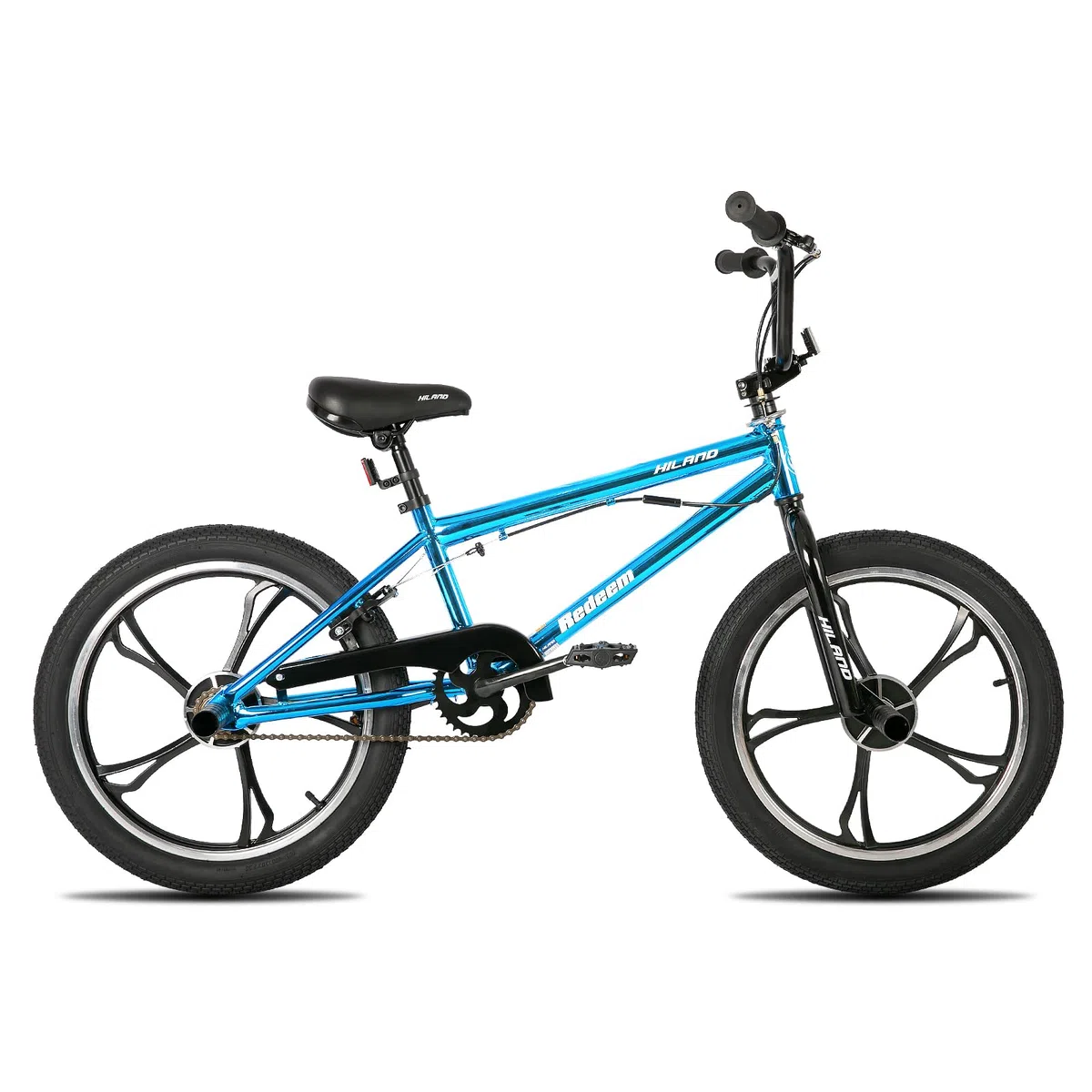 HILAND Bicicletta BMX da 20 pollici a 5 raggi, rotore da 360 gradi per stili Libero, bicicletta BMX a 4 perni per Allenamento e acrobazie, Blu