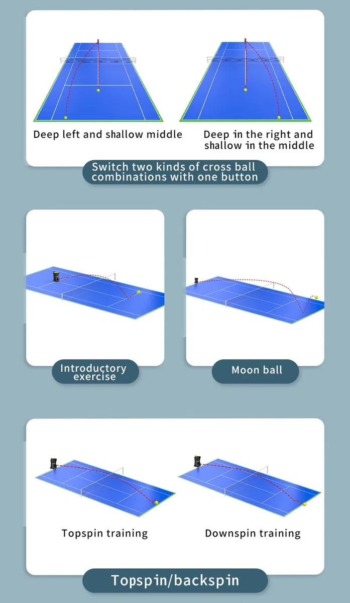 PT-Smart - Macchina automatica per la pratica delle palline da tennis, per allenarsi, portatile, controllata da app, per Apple e Android, telecomando incluso