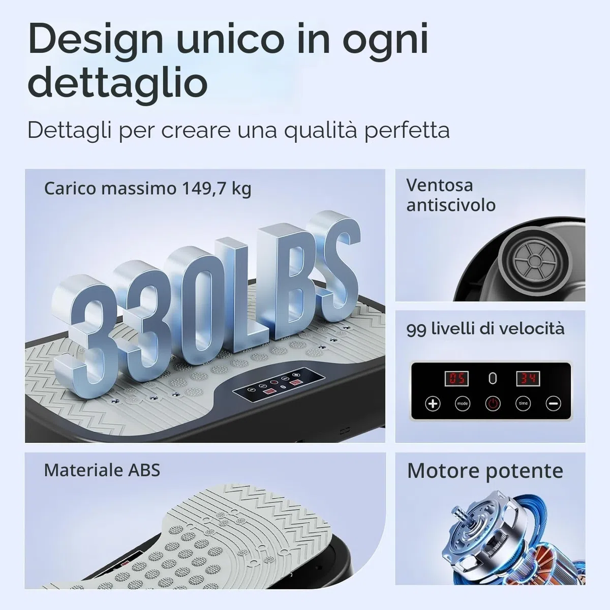 JOROTO JV30 Piastra vibrante | Allenamento per tutto il corpo a casa| 9 modalità di vibrazione | 99 livelli di vibrazione | con bande di resistenza a distanza | Capacità di carico 150kg