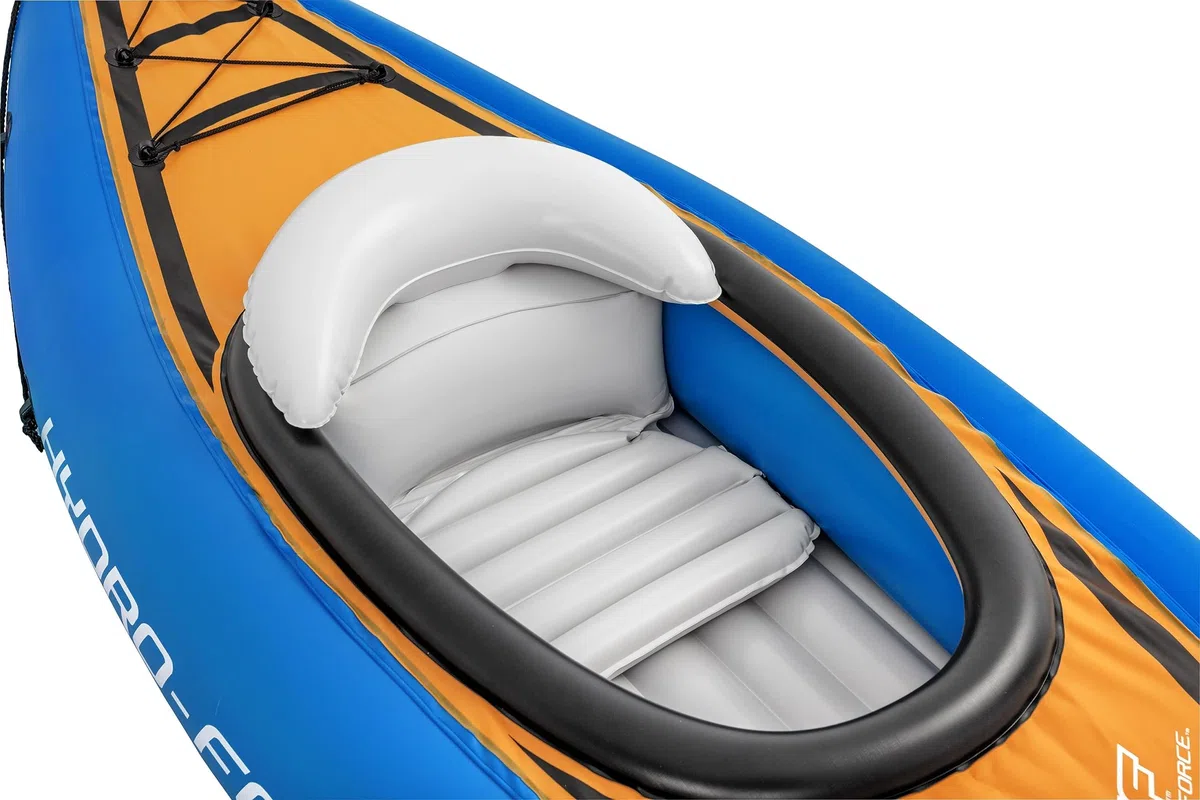 Hydro-Force Cove Champion, set kayak gonfiabile per 1 persona con pompa a mano, pagaie, borsa per il trasporto, blu