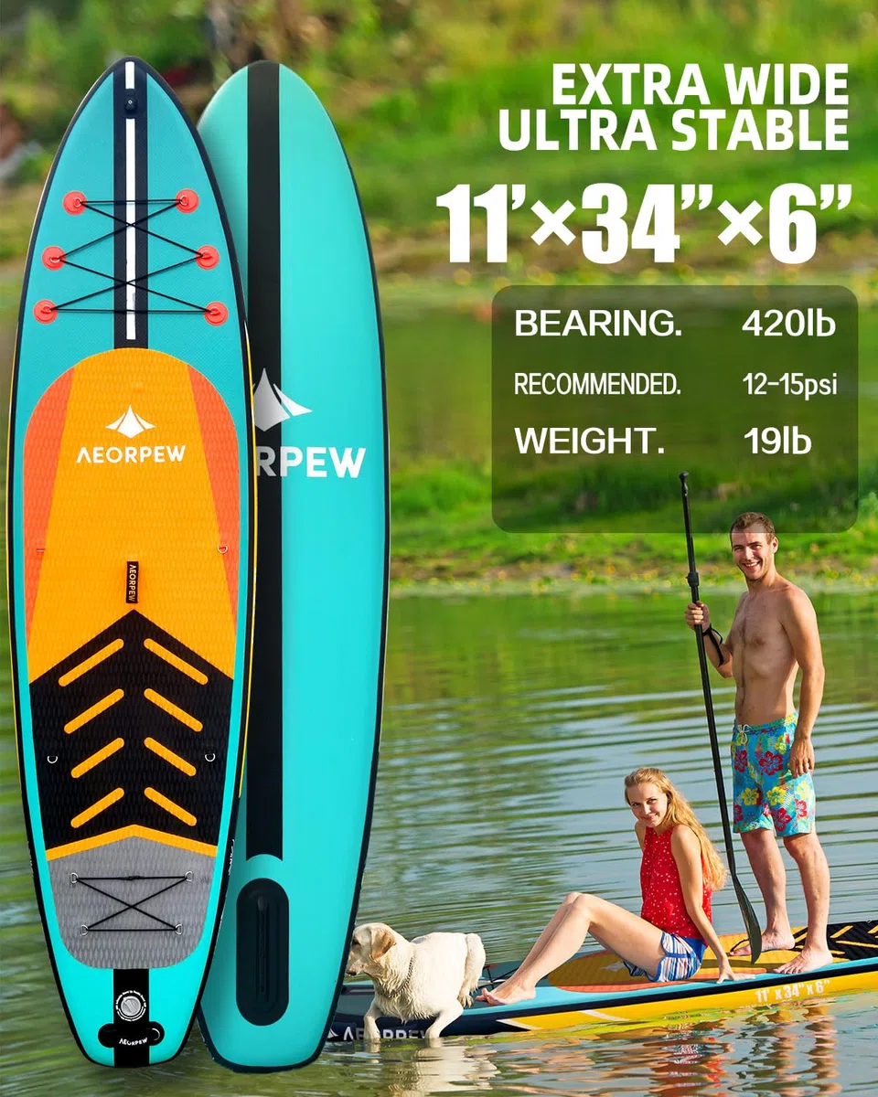 Tavola gonfiabile per adulti, larghezza 89 cm, rinforzo a livello di competizione, con tutti gli accessori premium per tavole da SUP per adulti e ragazzi di tutti i livelli di abilità