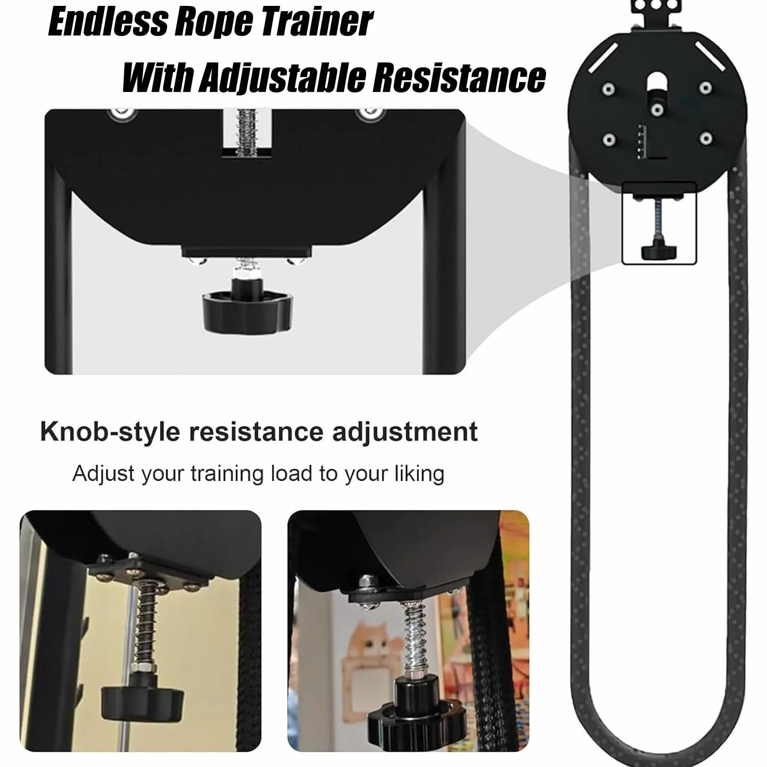 Endless Rope, Allenatore con Corda Infinita, Portable Cable Pulley System, Attrezzo per L'Allenamento di Tutto Il Corpo, Corda in Nylon Premium A Circuito Chiuso Corda, per Uso Domestico
