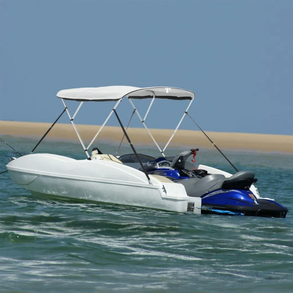 vidaXL Bimini di Prua Pareti Laterali Rete 3 Archi 183x(154-167) x137cm, bimini per imbarcazione, tendalino per barca, copertura per imbarcazione