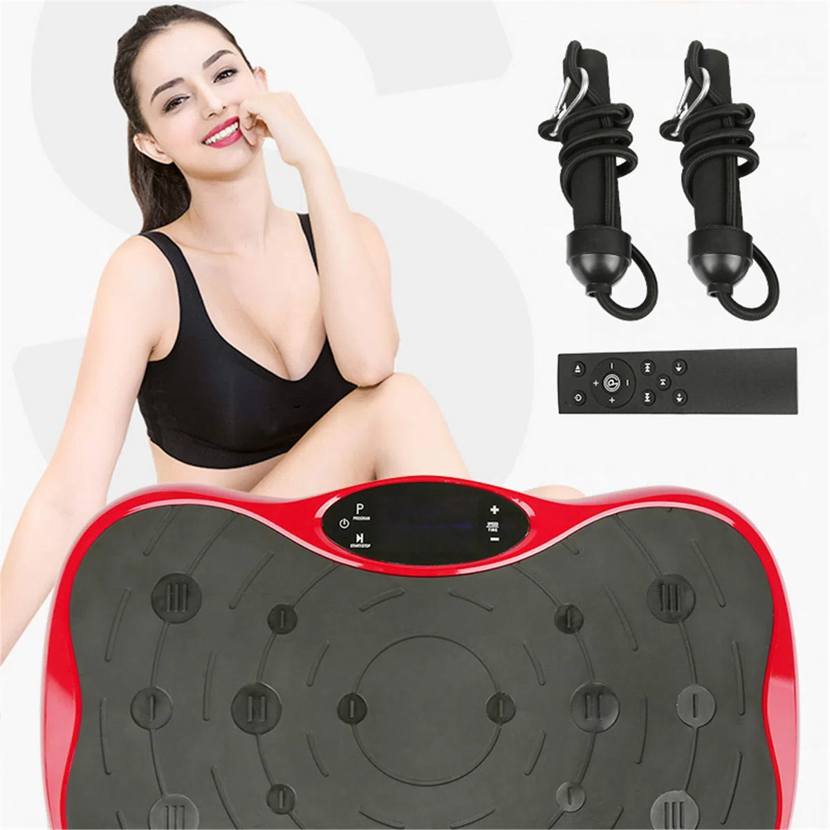 Piattaforma vibrante, piattaforma vibrante oscillante, 200 W + 5 programmi + livelli di velocità multipli + altoparlante Bluetooth di alta qualità + telecomando