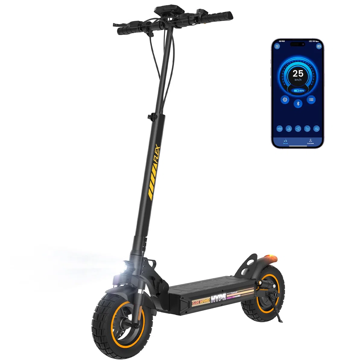 W9 500W Monopattino Elettrico Fuoristrada, 12AH Batteria, 6/10/15/25km/h, 40 Km Autonomia, 4 Sospensioni, 3 Sistemi Di Frenata, Antifurto, Controllo App,Pieghevole, Carico 120KG