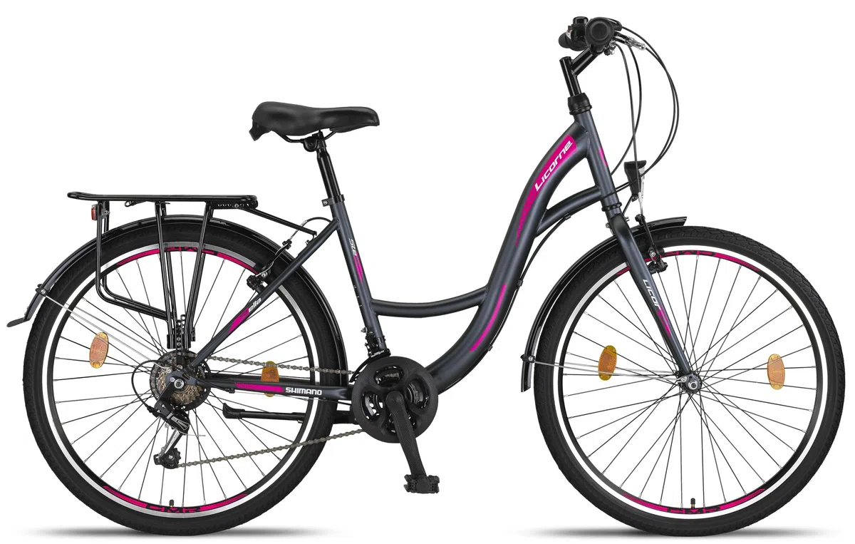 Licorne Bike Stella Premium City Bike da 20,24,26, 28 pollici, per ragazze, ragazzi, uomini e donne, cambio a 21 marce (6 marce a 20 pollici)