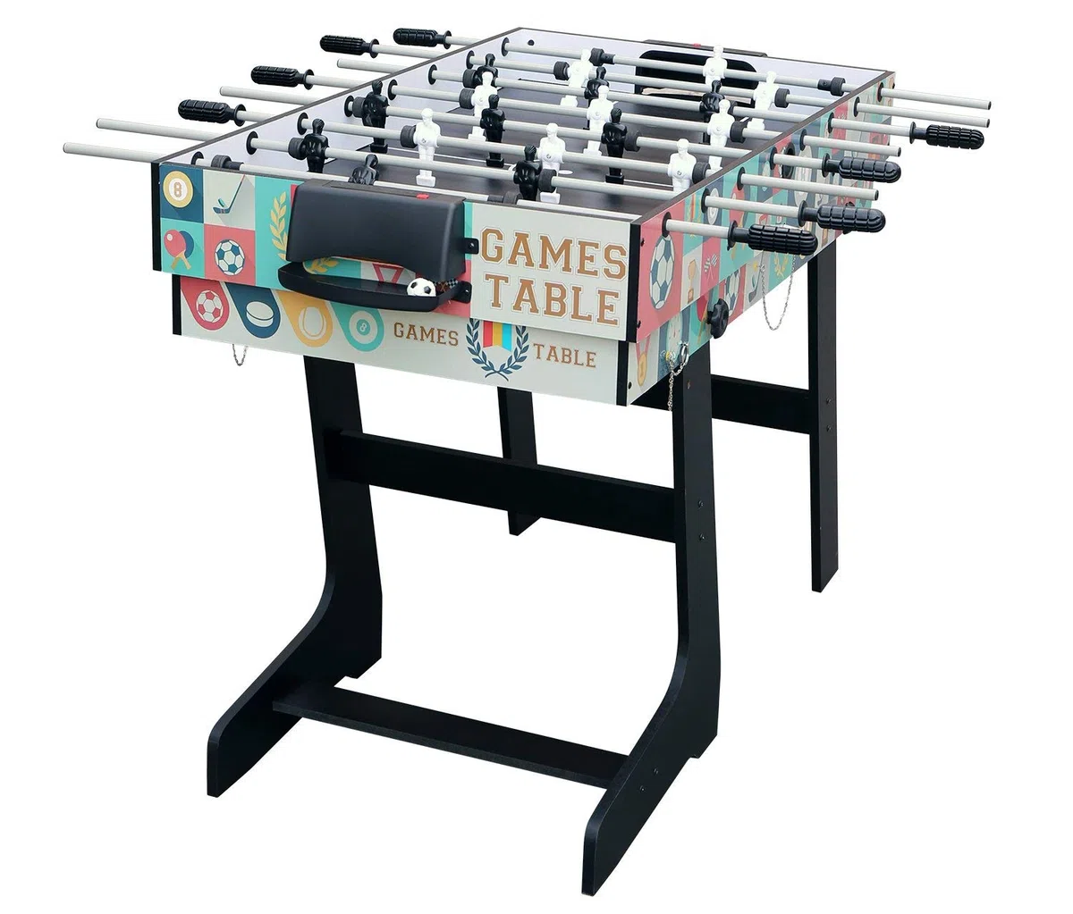 Tavolo da gioco 121.5 x 61 x 81,3 cm pieghevole 4 in 1 – -Calcio Balilla /tavolo da ping-pong/Air Hockey/tavolo da biliardo