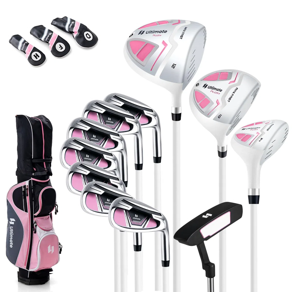 LIFEZEAL Set completo di mazze da golf da donna, con #1 driver, 3 fairway, 5 ibridi, 5#6#7#8#9#P #S, putter e borsa da golf portatile con parapioggia, destrorsi