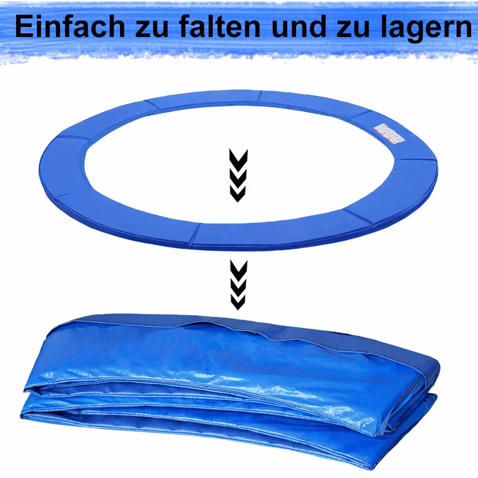 UISEBRT Copertura per trampolino, Ø 244 cm, 305 cm, 366 cm, copertura piuma, resistente ai raggi UV, antistrappo, accessorio per trampolino, colore blu