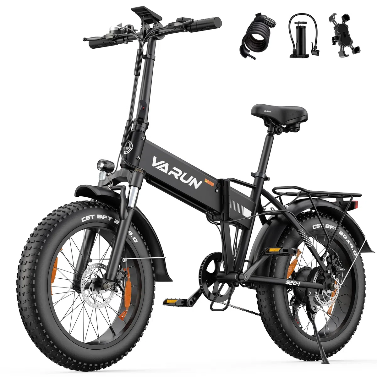 VARUN Bici Elettrica, 20"×4.0" Fat Tire Bicicletta Elettrica Pieghevole con 48V 624 Wh Batteria Rimovibile, Autonomia Fino A 120KM, Bici Elettrica Uomo Donna con 7 Velocità, Ebike per All-Terrain