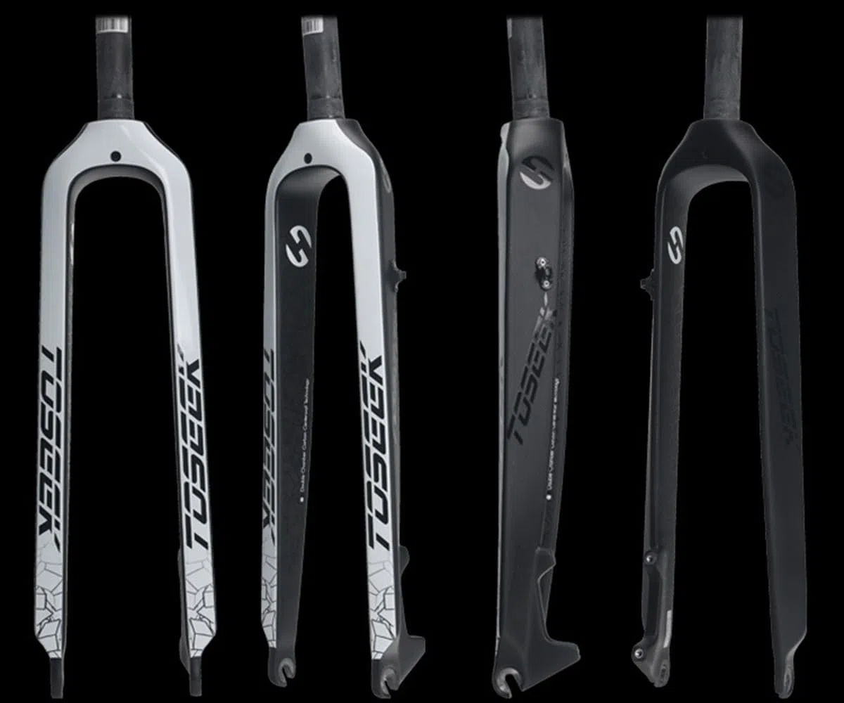Forcella Rigida MTB in Fibra di Carbonio da 26", 27,5" e 29" con sgancio rapido QR 9x100mm per Freno a Disco, Forcella Anteriore Ultraleggera da 28,6mm con Tubo Dritto Senza Filet