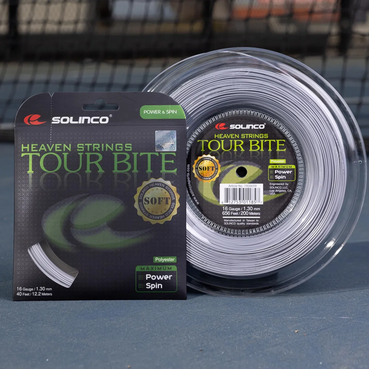 Solinco Tour Bite Soft 200M Silber Tennis Rotolo di Corde 200M Monofilamento Argento