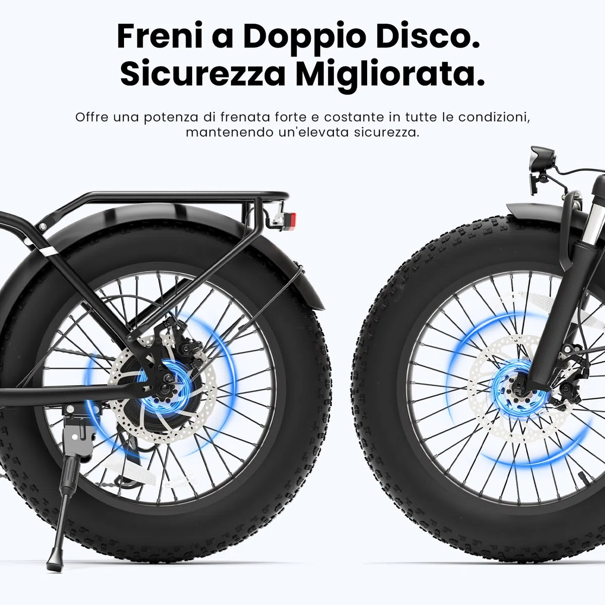 Touroll Bicicletta Elettrica, S3/S3 Pro Bici Elettrica pieghevole, 20"×3.0" fat bike elettrica, Autonomia 195 KM, Forcella Ammortizzata,Batteria Rimovibile