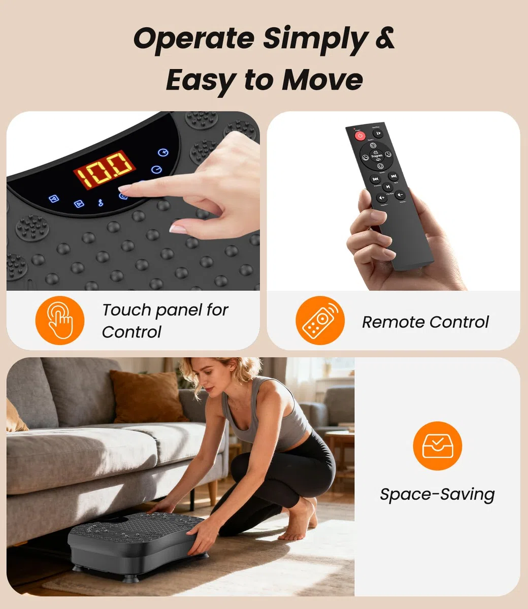 Pedana Vibrante Dimagrante 200W, 120 Livelli, Telecomando, Portata 120 kg - Pedana Vibrante per Circolazione Gambe, Rassodamento Muscolare e Recupero - Ideale per Casa