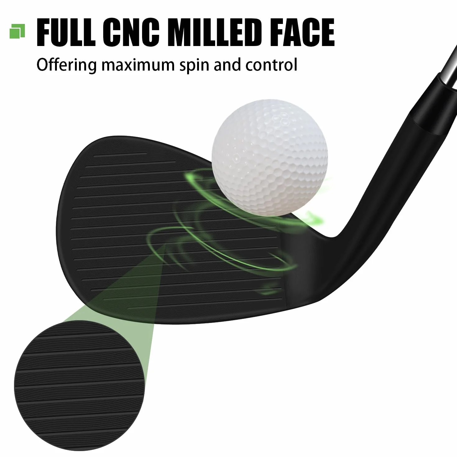 MAZEL Golf Wedge Club 48,50,52,54,56,58,60 gradi, QPQ nero, argento, zeppe di sabbia da uomo