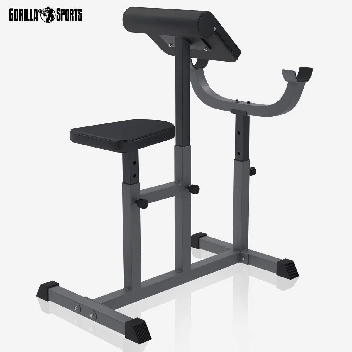 GYRONETICS® Panca per Bicipiti - Supporto Bilanciere, Altezza e Sedile Braccia Regolabile, con Curl Pult, Carico Max 150 kg - Panca Pesi, Scottbank Palestra, Fitness, Casa, Allenamento