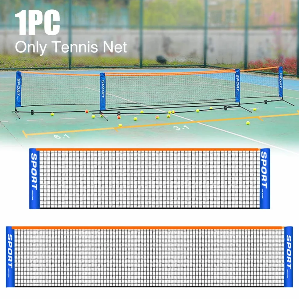 Rete da Tennis Portatile da 4-6 m, Rete da Badminton Pieghevole, Rete da Pallavolo per Bambini e Adulti, per Campo Interno o Esterno, Giardino, Cortile Della Scuola, Spiaggia (senza telaio)