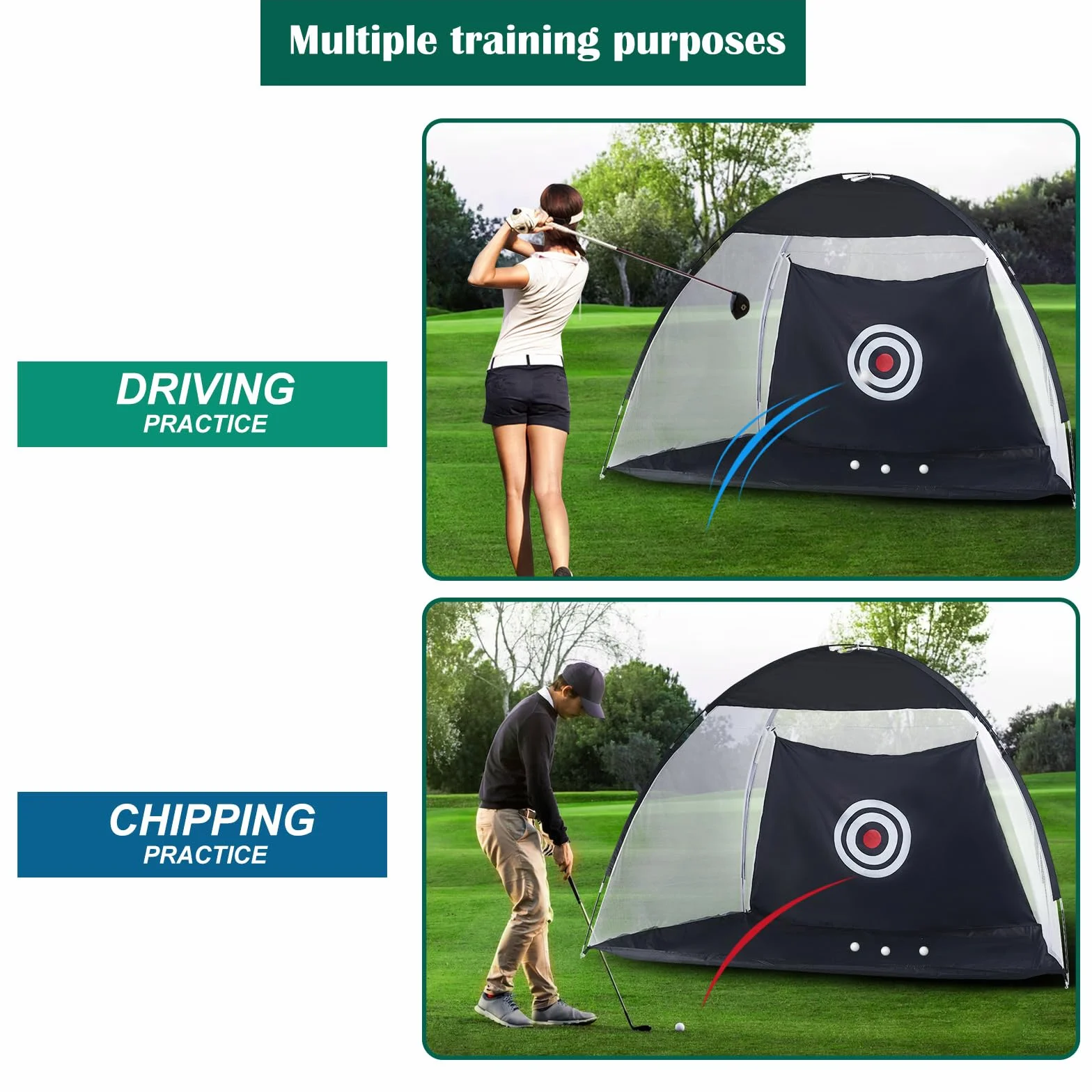 LEMROE Reti da golf professionali per guida in cortile/con tappetino da golf da giardino con borsa per il trasporto