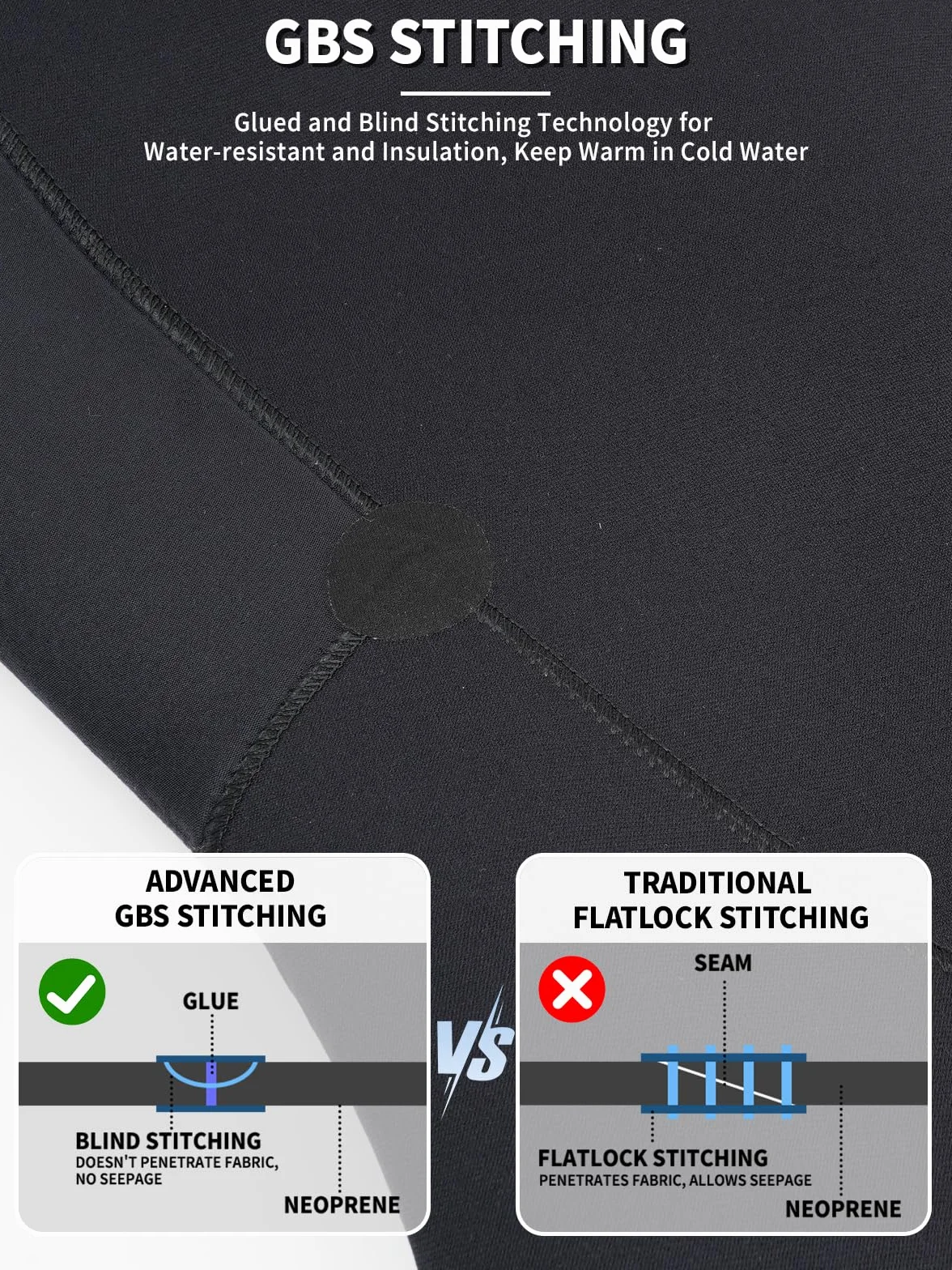 Owntop Muta da 5 mm per uomo e donna, in neoprene con cerniera posteriore, per adulti, lunghezza intera, pelle termica flessibile per immersioni in acqua fredda, surf, da uomo, nero, M