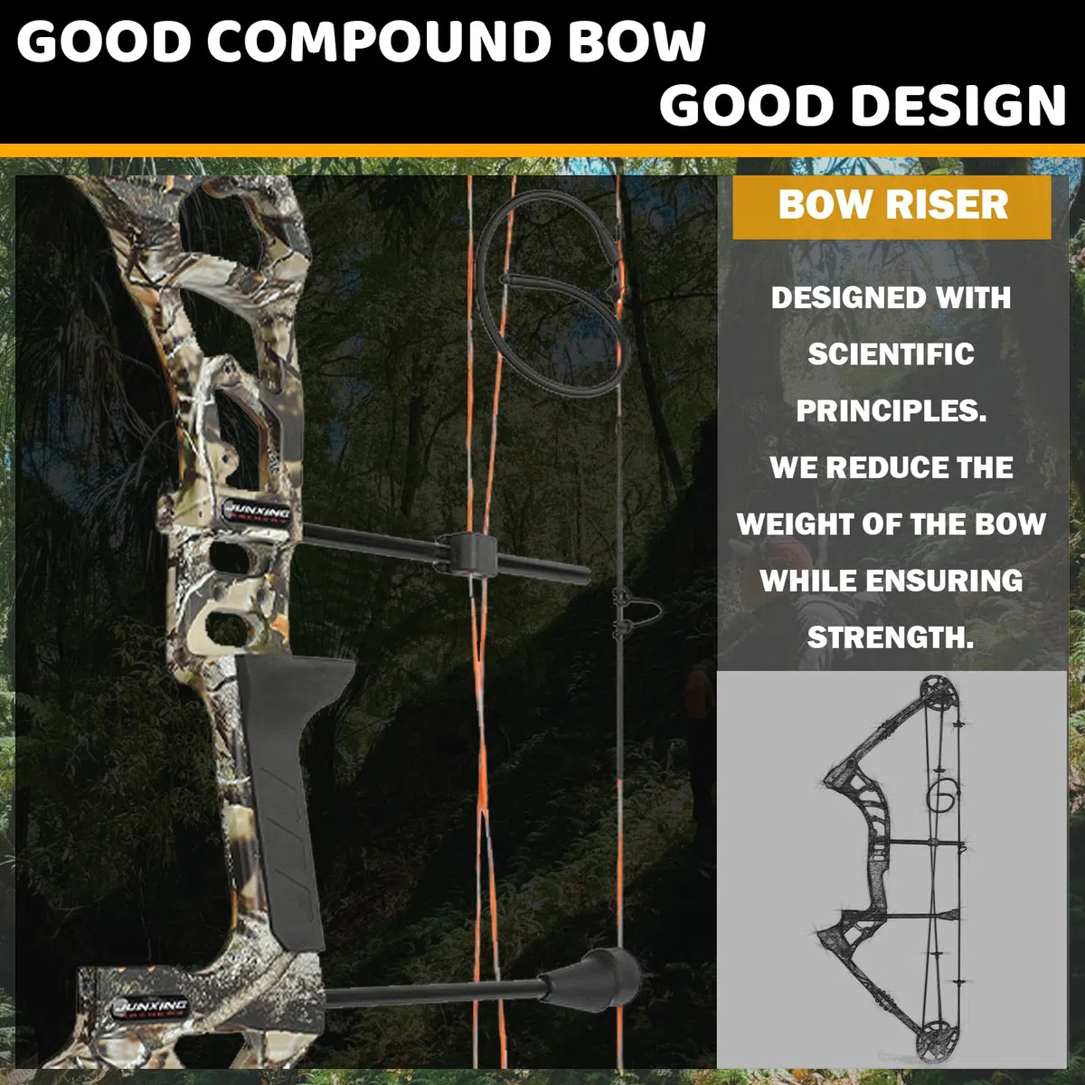 Set Arco Compound Premium 0-70lbs Regolabile con 320FPS, Corpo Magnesio Ultra-Leggero, CNC Dual-Nockensystem, Kit Completo per Adulti e Principianti - Nero e Camouflage