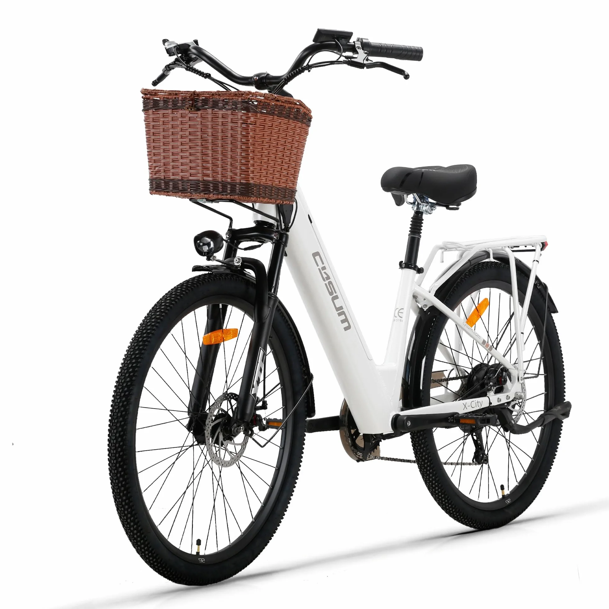cysum X-City Bici Elettrica per adulti, 26'' city bicicletta elettrica donna uomo, batteria al litio 48 V 10,4 Ah, motore 250 W, 25 km/h, urbano commuting