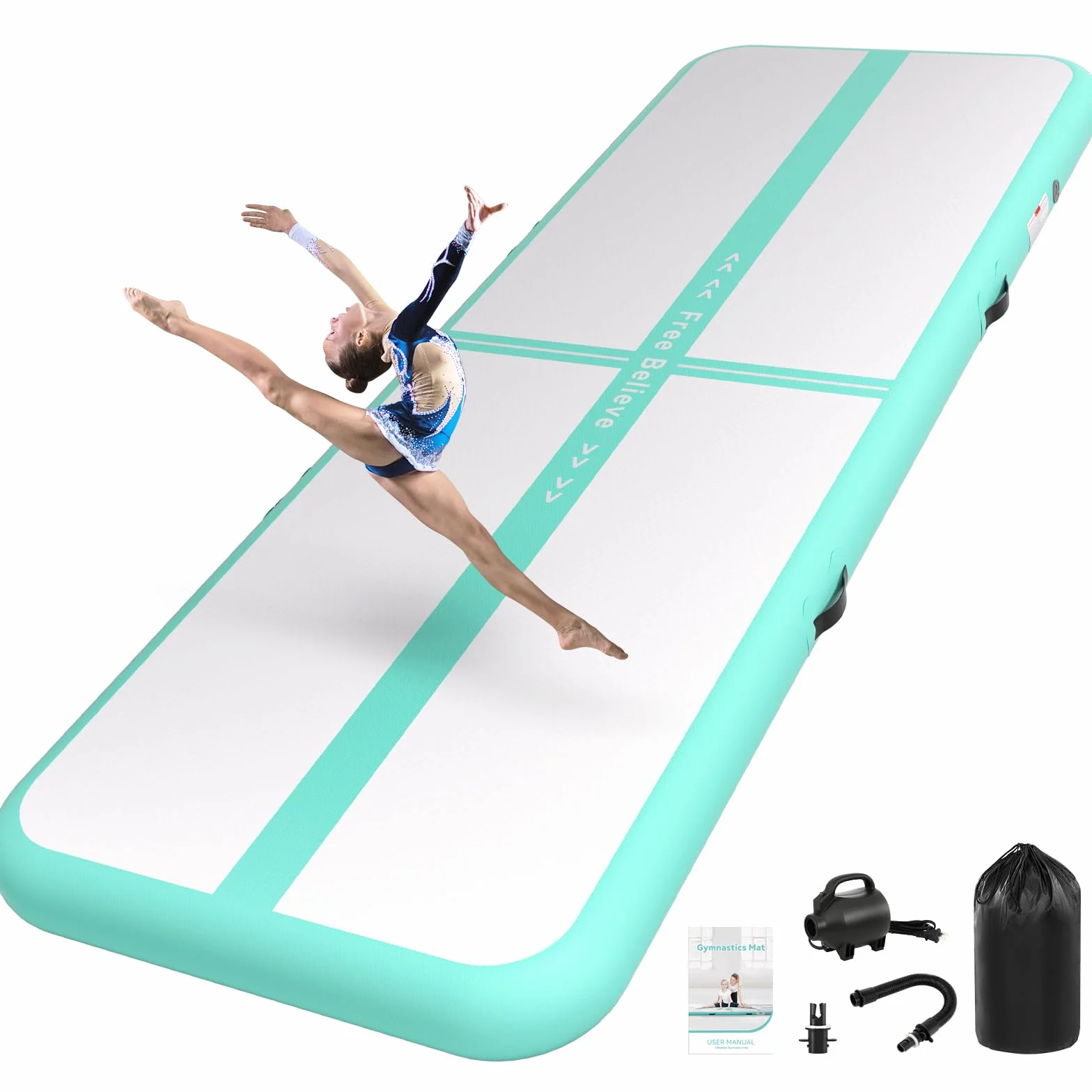 Tappeto Ginnastica Artistica 2/3/4/5/6m Spessore 10/15cm, con Electric Pump 600W,Tumbling Mat,Tappeto Ginnastica da Casa, Tappetino Palestra per Gym, Home,Esterno, Fitness, Yoga