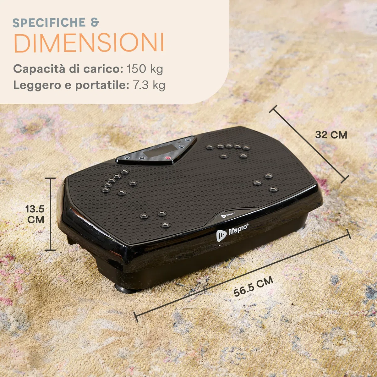 LifePro Pedana vibrante – Hexaplate per drenaggio linfatico e perdita di peso – con display a LED, telecomando, capacità di carico di 150 kg, 120 livelli di velocità e motore silenzioso da 150 W
