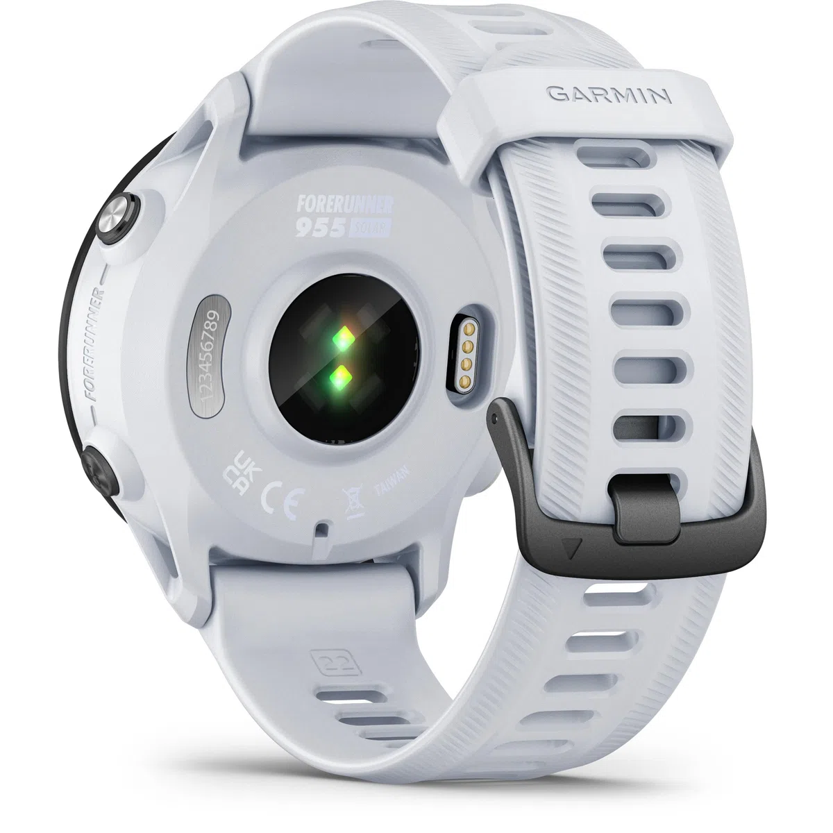Garmin Unisex Forerunner 955 Solar GPS-Uhr, Weiss-Schwarz, OneSize
