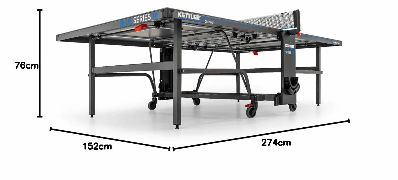 Tavolo da ping pong outdoor KETTLER K10 | Made in Germany (certificato TÜV) | Resistente alle intemperie | Pieghevole e facile da riporre | Piano in resina melamminica da 6 mm | Consegna sicura