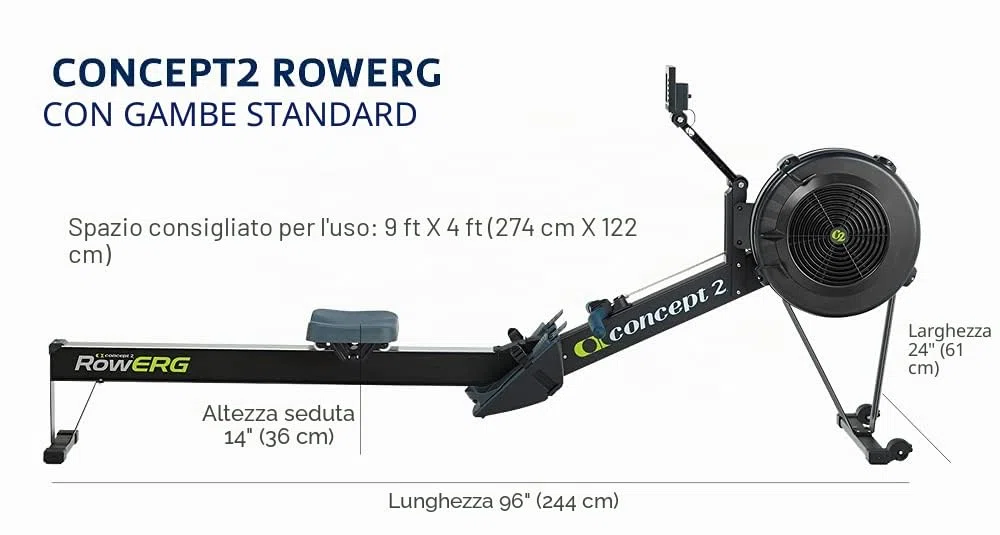 Concept 2 - Vogatore con Schermo PM5, Modello D