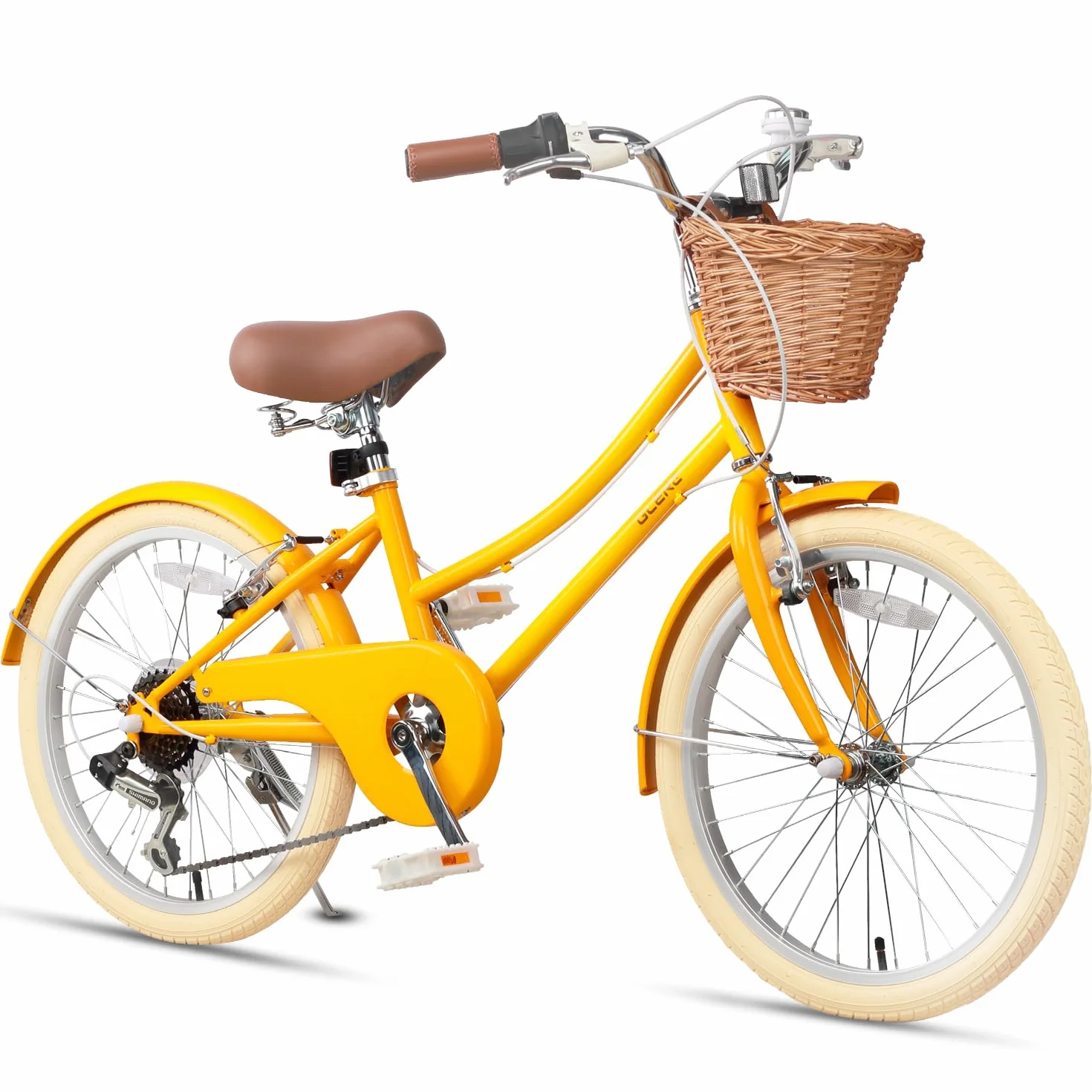 Glerc Missy 20" 24" 26" pollici Girl Cruiser 6 speed Hybrid city bike per bambini sopra i 6 anni con cestino in vimini leggero, vari colori