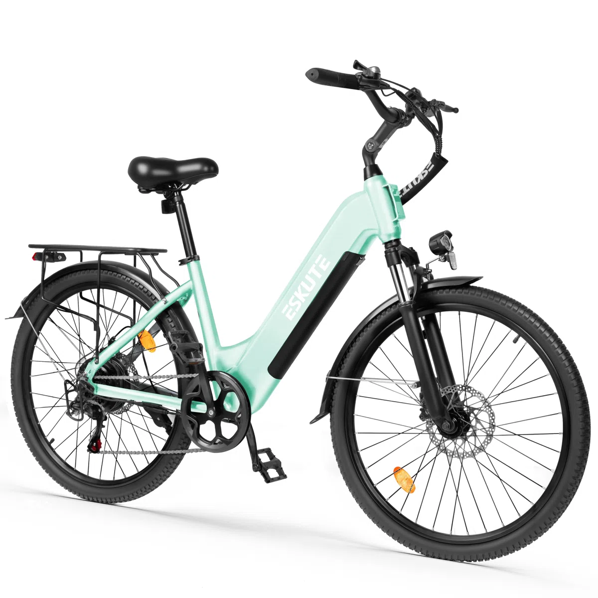 ESKUTE C202 Bicicletta Elettrica 48V 17,5Ah per Adulti 26”, Batteria Rimovibile, E-Bike da Città per Pendolari, Cambio 7 Velocità, 25 km/h, Autonomia fino a 110 km
