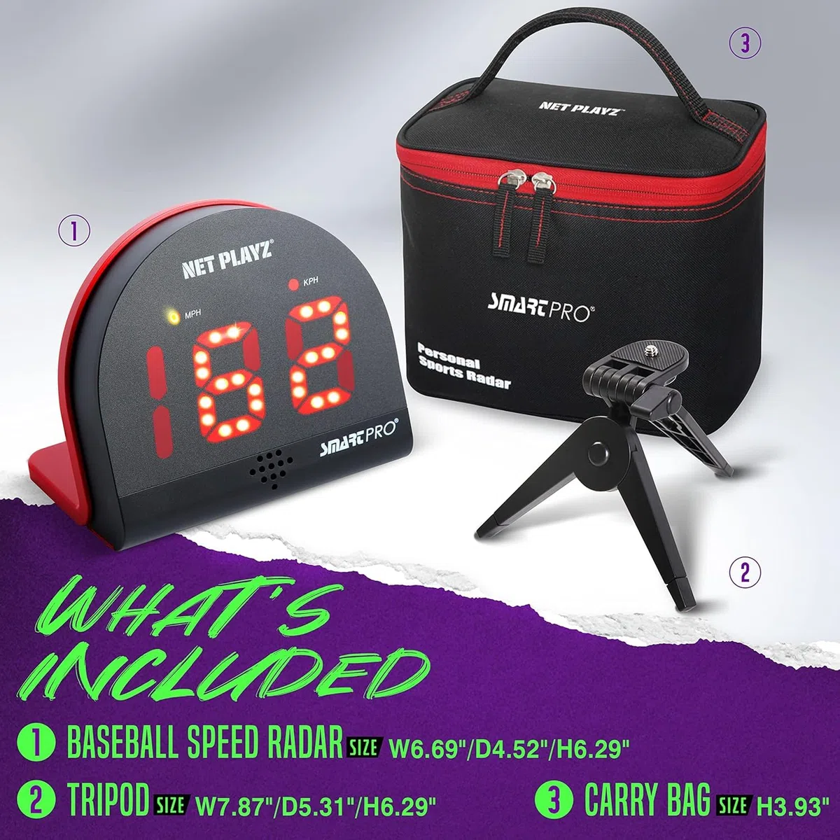 Radar di calcio, Attrezzature per l'allenamento dei sensori di velocità (pistole radar a mani libere, pistole di velocità di tiro | Regali di calcio, gadget e attrezzatura high-tech per giocatori di